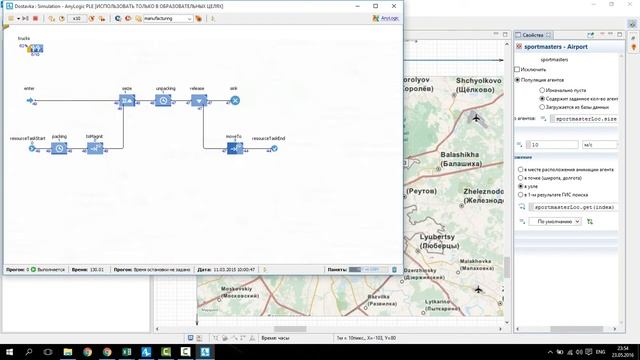 Anylogic транспортная задача