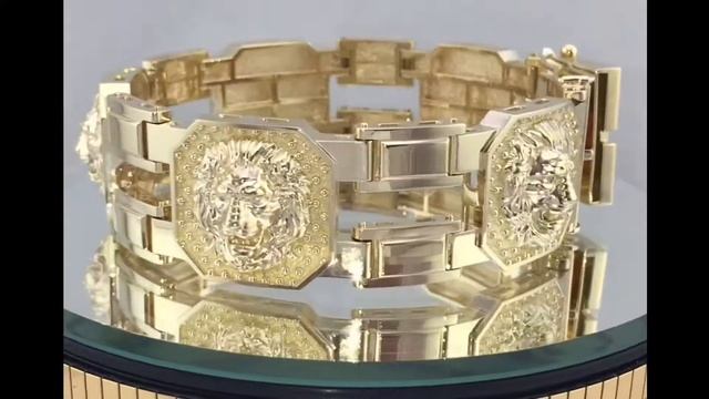 Эксклюзивный именной мужской золотой браслет "Львы" смотреть онлайн