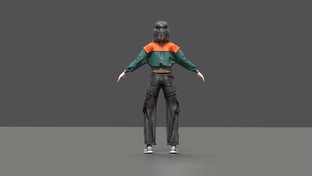 Girl in street style clothes. Game character смотреть онлайн