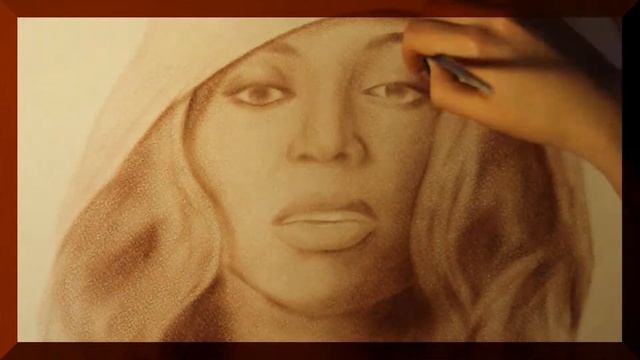 рисунок Beyonce в технике сухая кисть смотреть онлайн