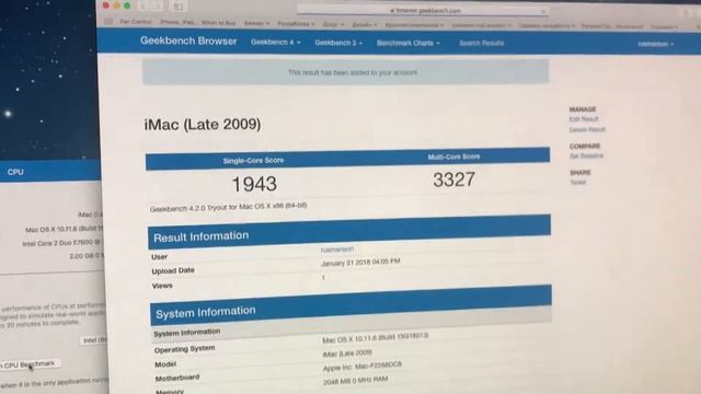 Память DDR3-1600МГц на IMac Late 2009 на Core 2 Duo