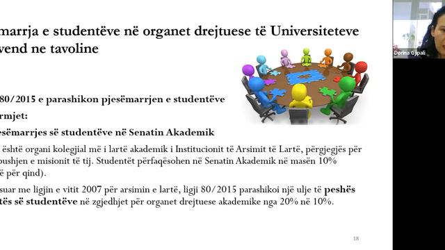 Pjesëmarrja në proceset vendimmarrëse : Arsimi i lartë 22/12/2021-Dorina Gjipali смотреть онлайн