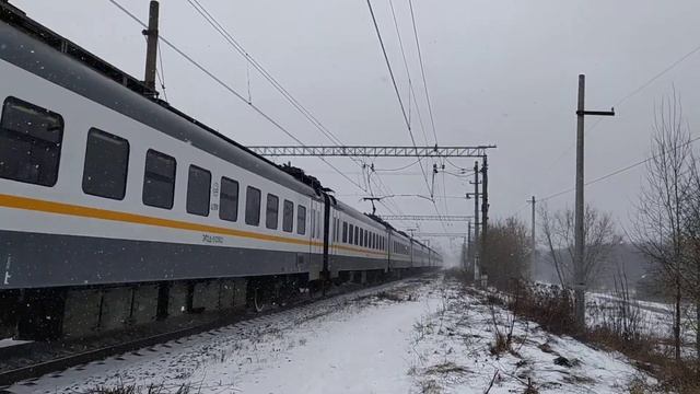 Электропоезд ЭП2Д-0125 ЦППК платформа Орудьево 27.03.2022 смотреть онлайн
