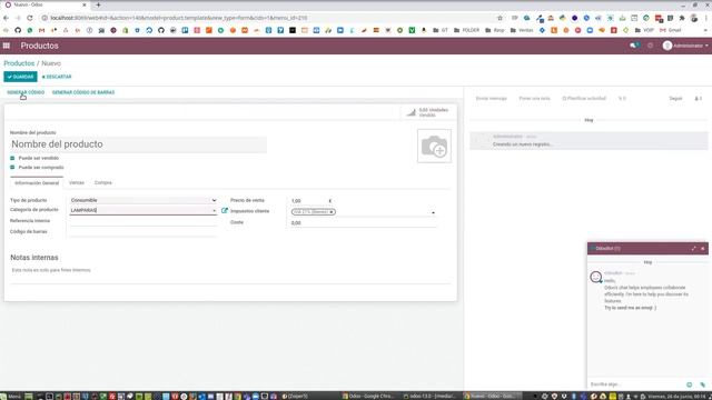 Odoo ERP 13.0 - Codificar Productos de Forma Automática para la Referencia y el Código Barra EAN13. смотреть онлайн