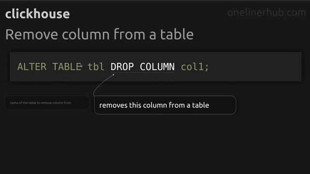 Remove column from a table #clickhouse смотреть онлайн