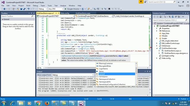 Gridview Select Insert Update Delete in ASP.NET C# смотреть онлайн
