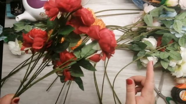 Искусственные цветы с Алиэкспресс. Распаковка смотреть онлайн