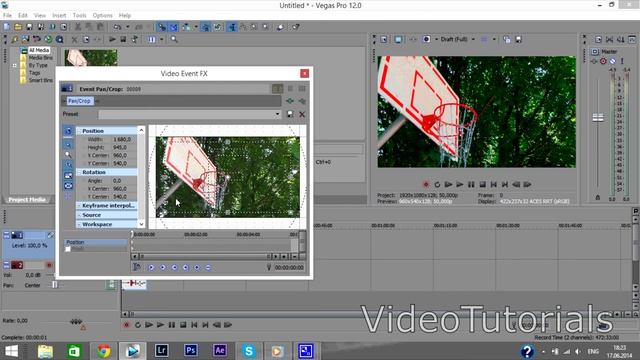 Эффект движущейся камеры в Sony Vegas