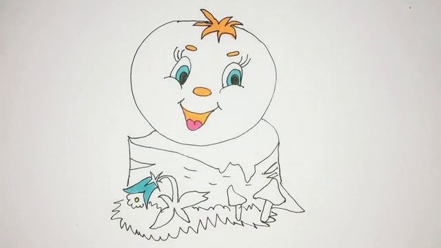 Как нарисовать колобка из сказки - How to draw a kolobok from a fairy tale смотреть онлайн