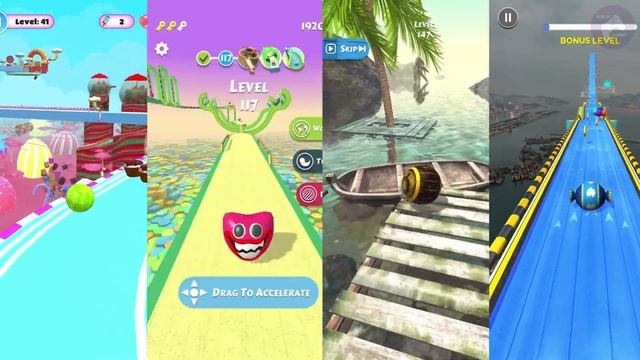 Candy Ball Run vs Action Balls vs Rollance vs Going Balls - All Levels Gameplay(IOS, Android) смотреть онлайн