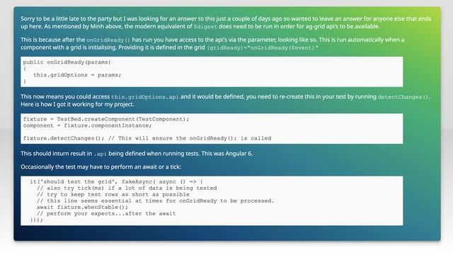 Unit testing ag-grid in Angular 2 смотреть онлайн