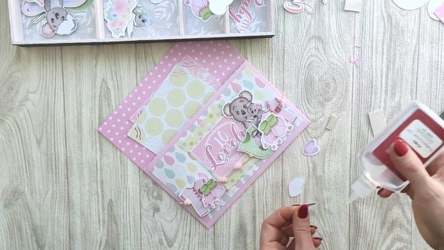 Koala Baby Girl Album. Tutorial. Pages 11 and 12/ Детский альбом для девочки. Мастер-класс смотреть онлайн