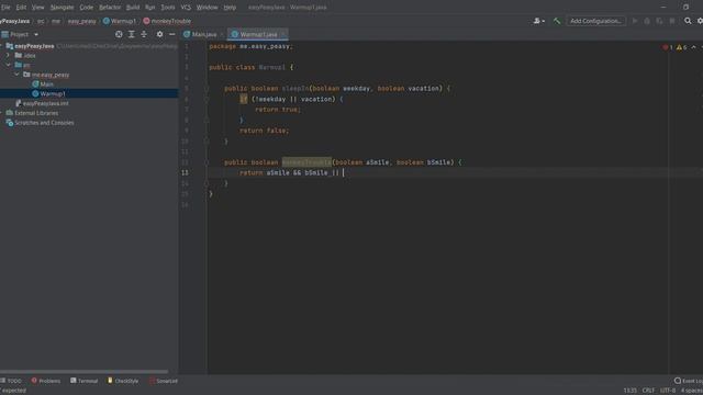 Easy Peasy #2 / monkeyTrouble / Java Problem смотреть онлайн