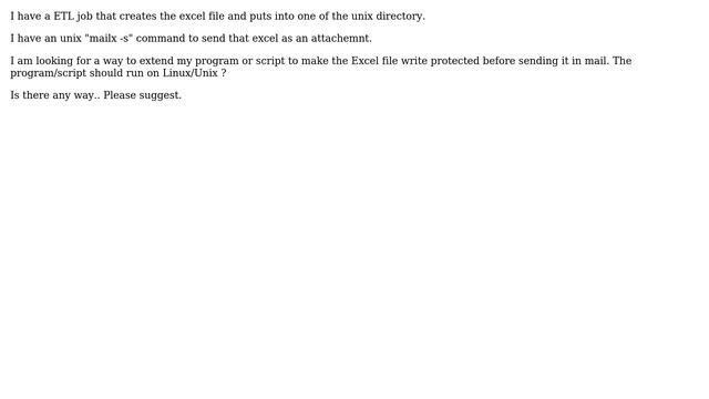 Unix & Linux: How can i add Write protected access to an excel in linux? смотреть онлайн
