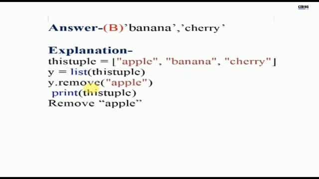 PYTHON-SESSION-11-MULTIPLE QUESTION ON TUPLE WITH ANSWER AND EXPLANATION смотреть онлайн