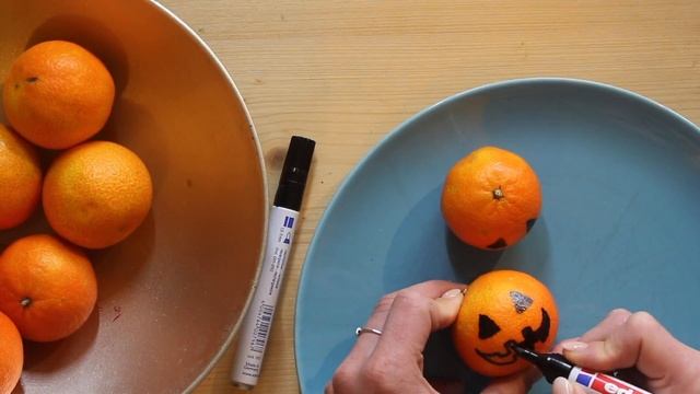 Kürbis Mandarinen | Halloween-Ideen | DIY Bastelanleitung
