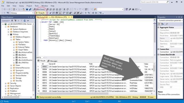 Archive OPC data in SQL Server - SQL Server Management Studio смотреть онлайн