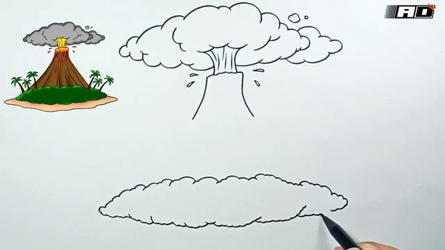 How to draw Volcano step by step смотреть онлайн