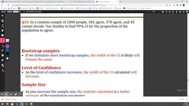 Math 168 Section 3.4 Bootstrap Confidence Intervals Using Percentiles Lecture смотреть онлайн