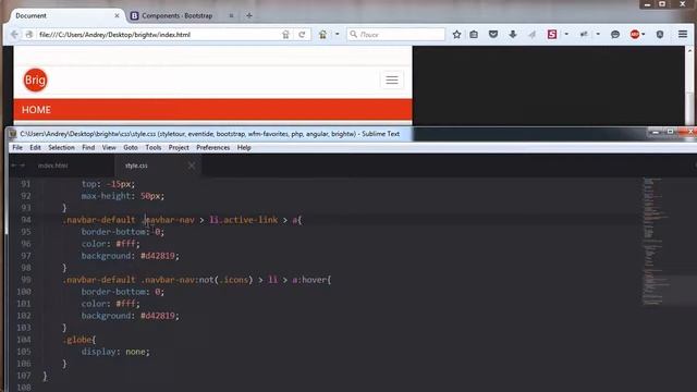Фреймворк Bootstrap. УРОК №5. Оформление навигационной панели. Часть 3. (Андрей Кудлай) смотреть онлайн
