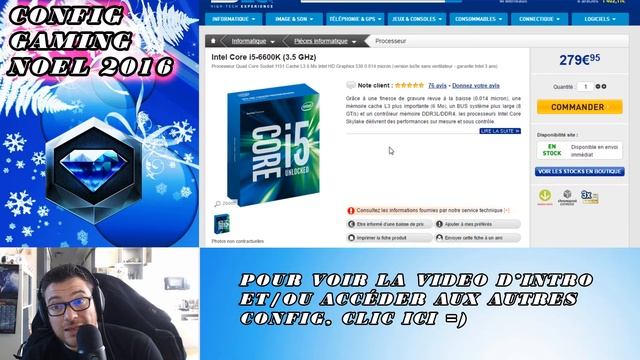 Config PC Gaming noël 2K16 Diamond 1400€ смотреть онлайн