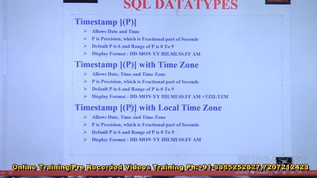 Oracle Tutorial || Oracle|Sql Date Types Part - 6 by basha смотреть онлайн