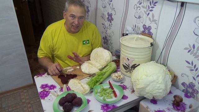 Капуста по-гурийски. Она же по-грузински. Маринованная со свёклой. смотреть онлайн