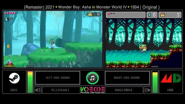 Wonder Boy: Asha in Monster World IV (PC vs Mega Drive) Side by Side Comparison | VCDECIDE смотреть онлайн