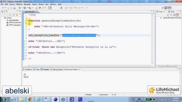 The set_exception_handler Function in PHP смотреть онлайн