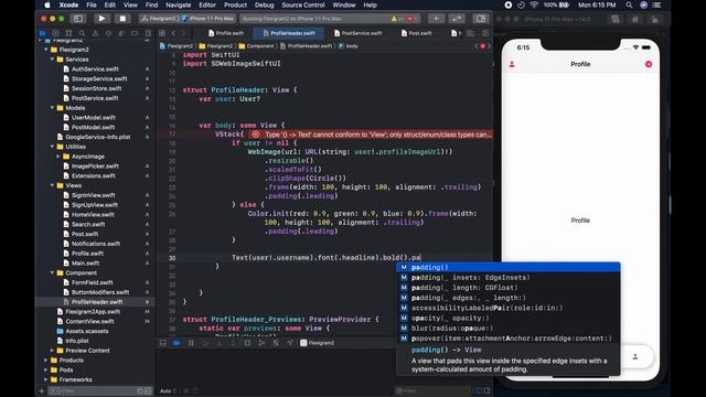 SwiftUI Instagram Clone with Firebase #11 Profile Page смотреть онлайн