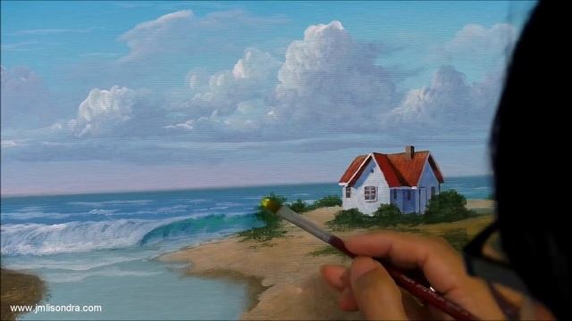 Acrylic Landscape Painting In Time-lapse / Tropical Beach House / JMLisondra
