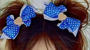 МК. Яркие заколки в горошек на первые хвостики.