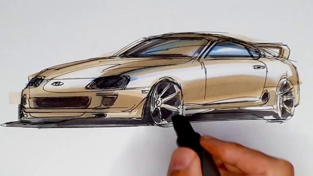 TOYOTA SUPRA [marker sketch] - How to draw a car смотреть онлайн