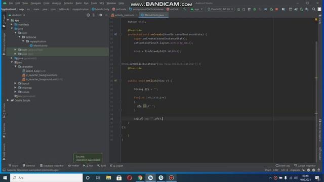 For Loop in Android Studio смотреть онлайн