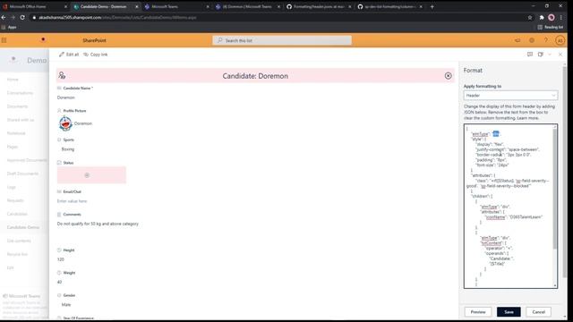 SharePoint List Column and Form Customization using JSON смотреть онлайн