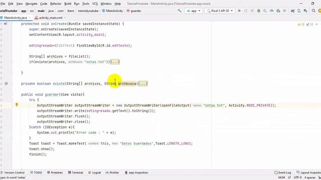 Almacenamiento con OutputStreamWriter -Recuperación de datos con InputStreamReader en Android Studi смотреть онлайн