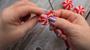 Рождественский леденец крючком мастер класс, елочные игрушки крючком.