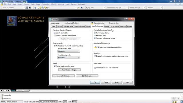 Bài 1: Thiết lập giao diện AutoCad 2007, 2013,2015 смотреть онлайн