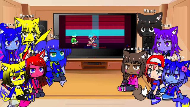 Eeveelution Squad(My Au) React To BF Vs Chara Knife Fight/ Gach Life