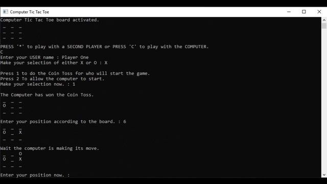 Computer Tic-Tac-Toe 