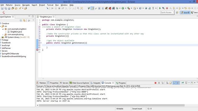 SINGLETON DESIGN PATTERN IN JAVA смотреть онлайн