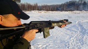 Сайга 20к без задержек на положении магнум обычными патронами