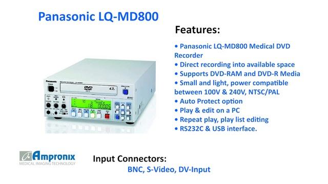 Panasonic LQ-MD800 Medical DVD Recorder Sales | Service | Repair | Exchange | Replacement смотреть онлайн
