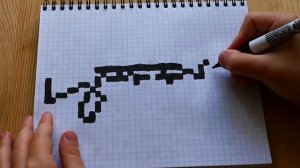 AK 47 АВТОМАТ КАЛАШНИКОВА ! РИСУНКИ ПО КЛЕТОЧКАМ ! КАК НАРИСОВАТЬ PIXEL ART AK-47 Kalashnikov