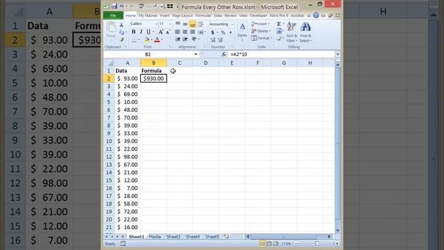 Excel - Fill Formula into Every Other Row смотреть онлайн