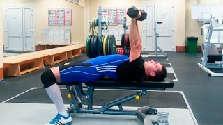 Жим гантелями лёжа: техника выполнения смотреть онлайн