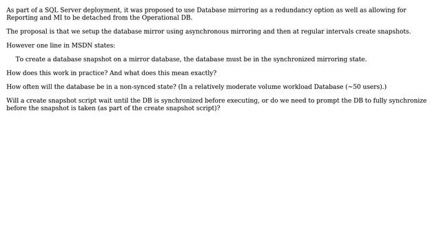 Database Mirroring and Snapshots смотреть онлайн