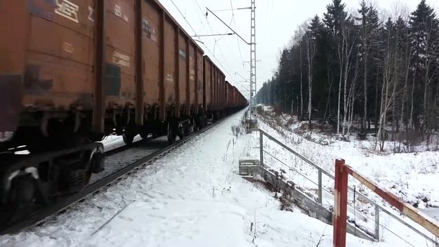 Приветливый ВЛ10У-289 с грузовым поездом. БМО ж/д. смотреть онлайн