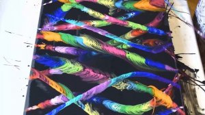 Для самых шустрых - минутное видео. Живопись жидким акрилом. Акриловая заливка. Рисуют веревочки!