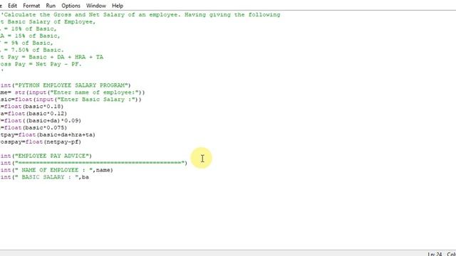 Calculate the Gross and Net Salary of an employee Python смотреть онлайн